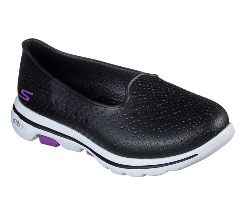 Skechers Dam Svarta/Vita Slip On - Cali Gear: Gowalk 5 - Sun Kissed - Sverige (LWQDP-8915)